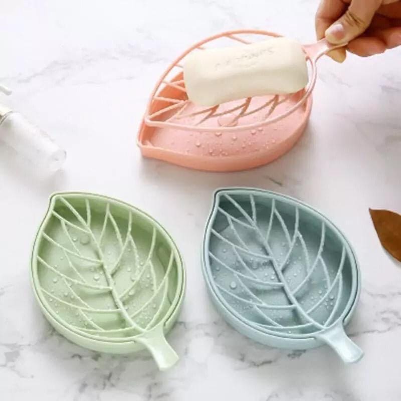 Leaf Shaped Soap Holder With Draining Tray, Soap Box With Dish Storage Plate Leaf Shaped Soap Holder With Draining Tray, Soap Box With Dish Storage Plate